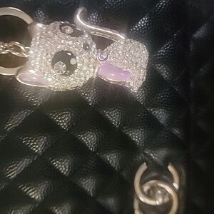 Sparkling Kitty Handbag Backpack Luggage Charm, Zipper Pull,Keychain